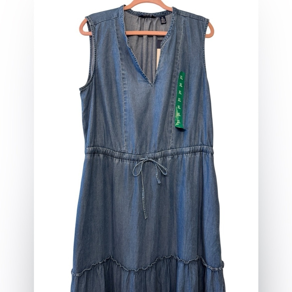 Lands End Lycocell Tiered Ruffle Hem Dress - Picture 8 of 13